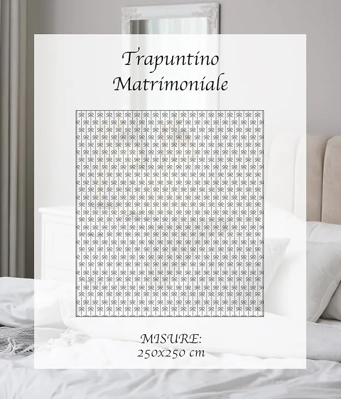 Copriletto Matrimoniale Trapuntato con Fiocchetti – Leggero ed Elegante Primavera/Estate Il Gruppone