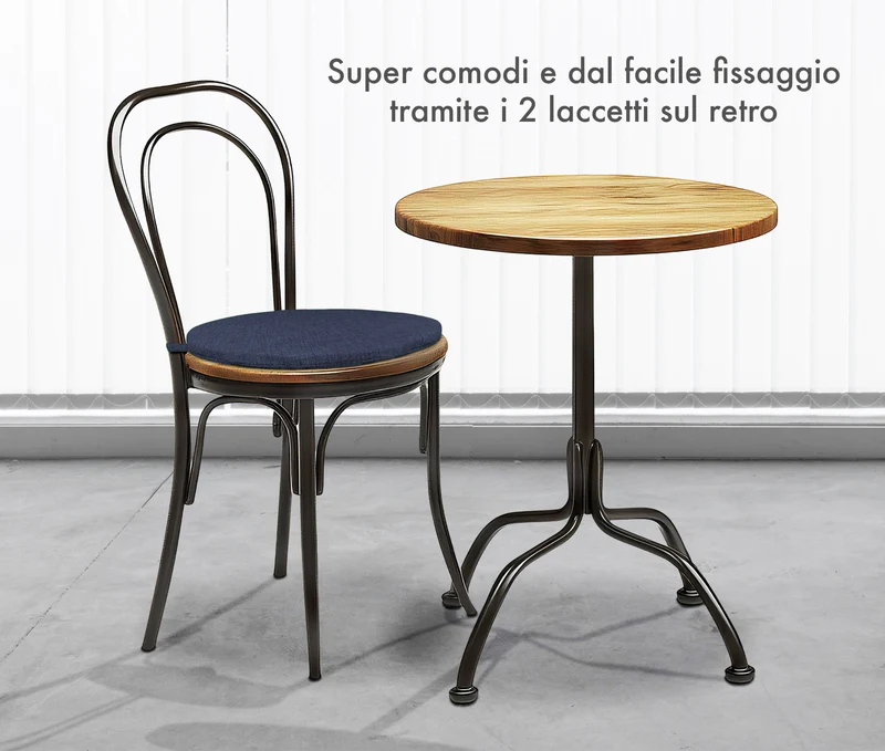 Cuscini Rotondi per Sedie Ø40 cm Imbottiti e Sfoderabili con Lacci Made in Italy Il Gruppone