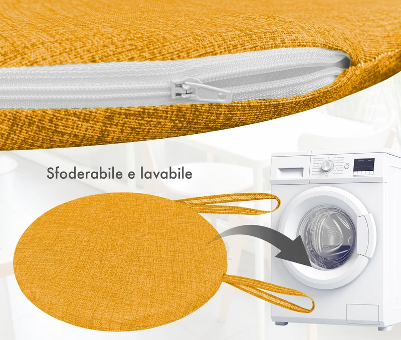 Cuscini Rotondi per Sedie Ø40 cm Imbottiti e Sfoderabili con Lacci Made in Italy Il Gruppone