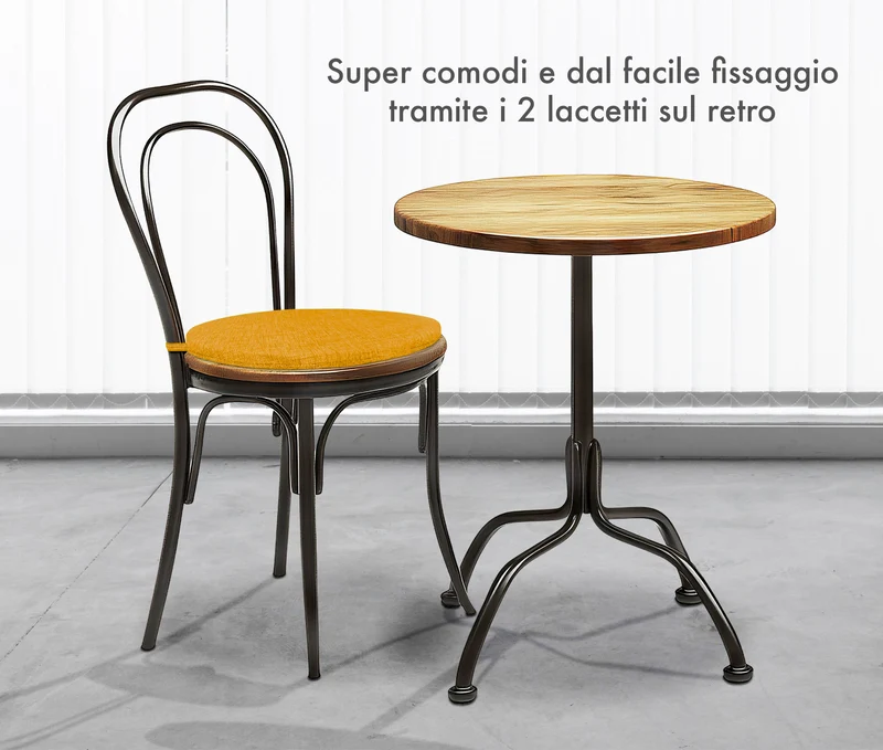 Cuscini Rotondi per Sedie Ø40 cm Imbottiti e Sfoderabili con Lacci Made in Italy Il Gruppone