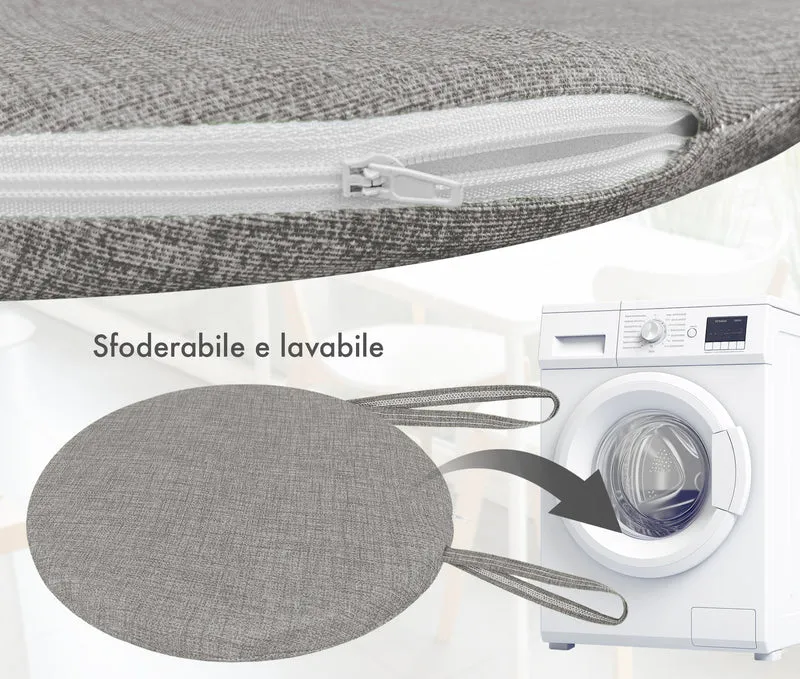 Cuscini Rotondi per Sedie Ø40 cm Imbottiti e Sfoderabili con Lacci Made in Italy Il Gruppone