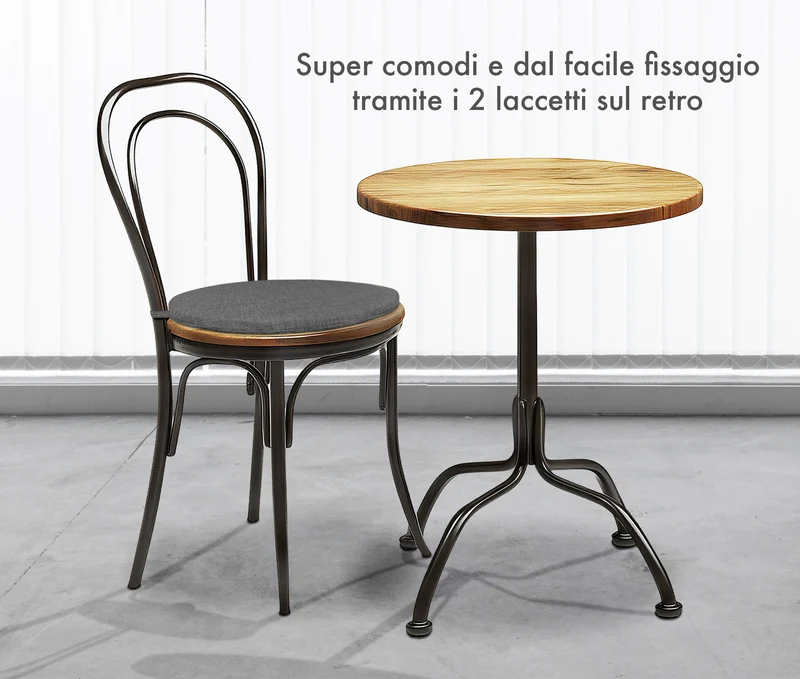 Cuscini Rotondi per Sedie Ø40 cm Imbottiti e Sfoderabili con Lacci Made in Italy Il Gruppone