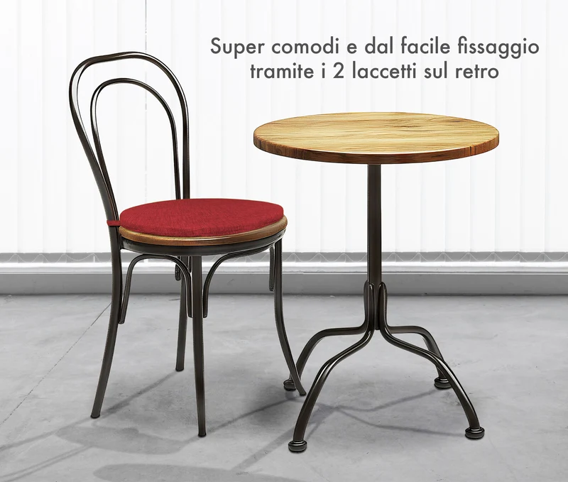 Cuscini Rotondi per Sedie Ø40 cm Imbottiti e Sfoderabili con Lacci Made in Italy Il Gruppone