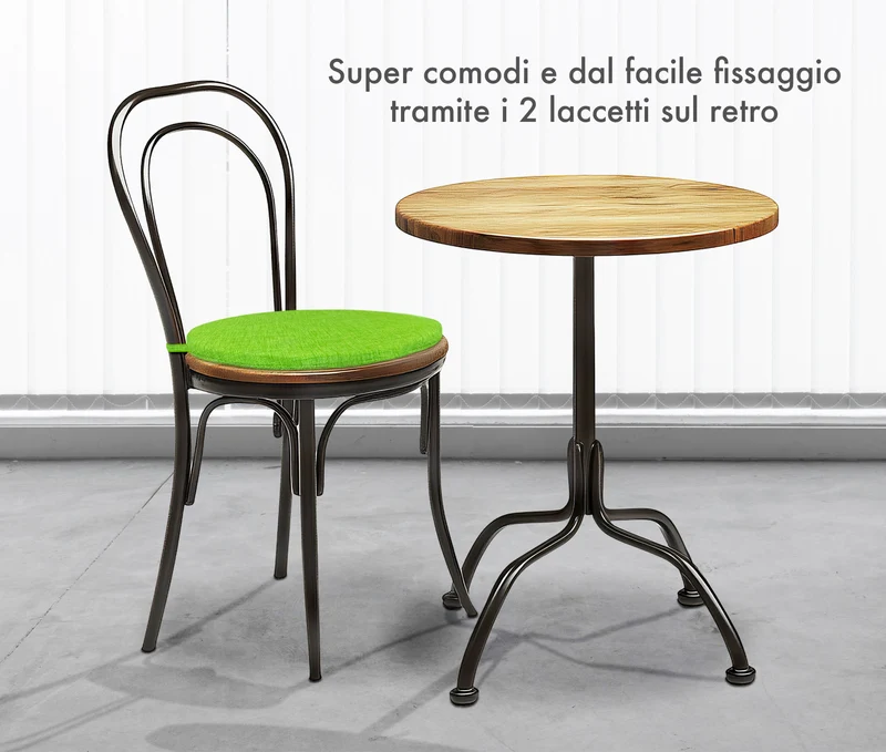Cuscini Rotondi per Sedie Ø40 cm Imbottiti e Sfoderabili con Lacci Made in Italy Il Gruppone