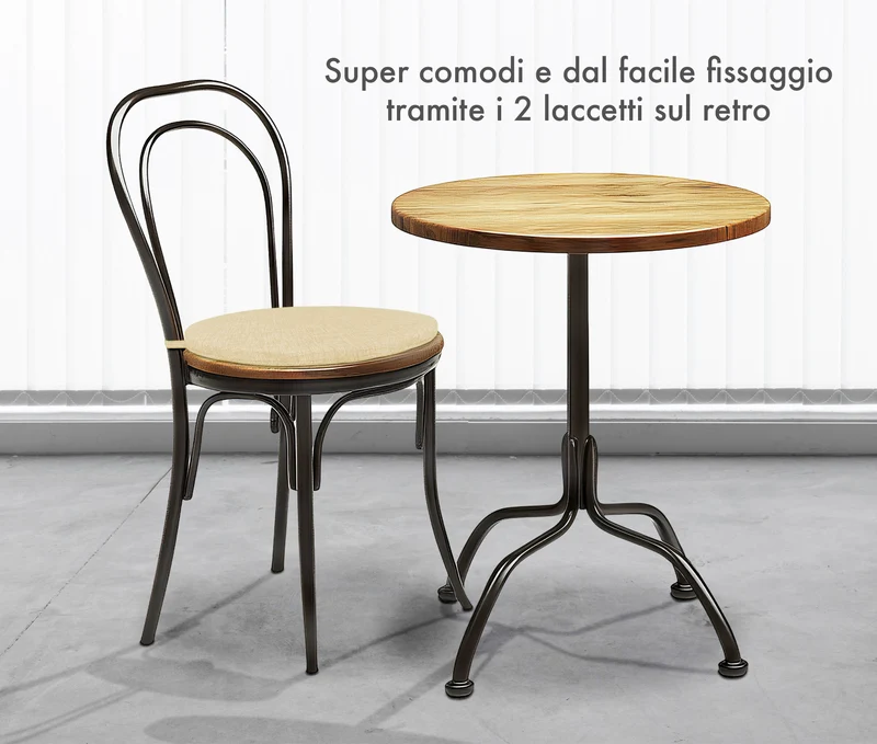 Cuscini Rotondi per Sedie Ø40 cm Imbottiti e Sfoderabili con Lacci Made in Italy Il Gruppone