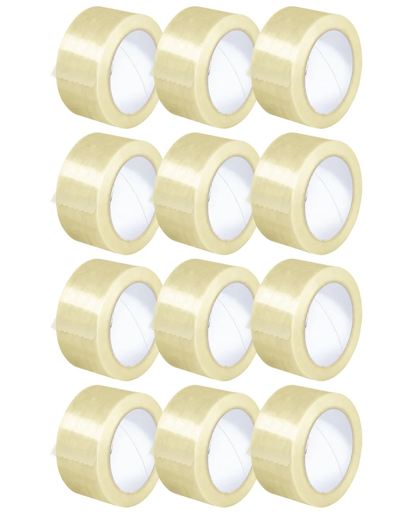 Nastro Adesivo Da Imballaggio Pacchi 50mm x 66 Metri Acrilico Resistente All'Acqua Silenzioso Sigilla Spedizioni Protezione Per Trasloco Prodotto Italiano