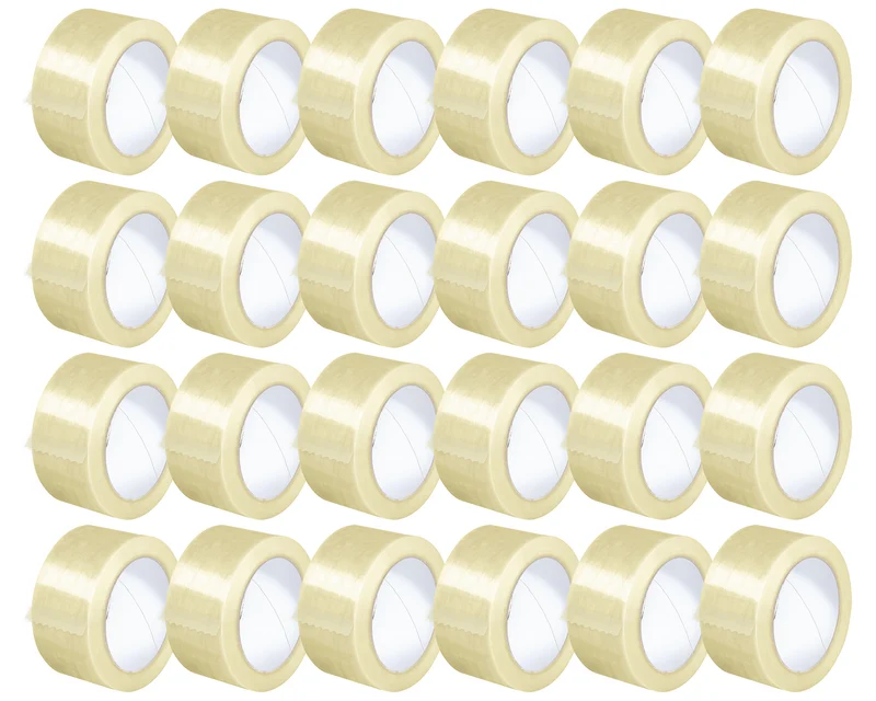 Nastro Adesivo Da Imballaggio Pacchi 50mm x 66 Metri Acrilico Resistente All'Acqua Silenzioso Sigilla Spedizioni Protezione Per Trasloco Prodotto Italiano