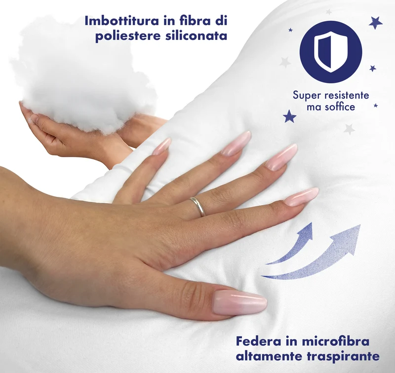 Cuscino per Allattamento XXL 150 cm Multifunzionale Anallergico e Traspirante Il Gruppone