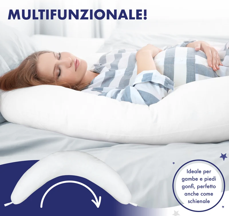 Cuscino per Allattamento XXL 150 cm Multifunzionale Anallergico e Traspirante Il Gruppone