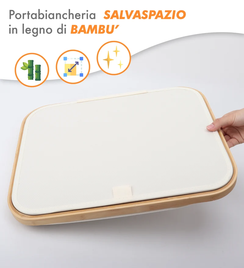 Cesto Portabiancheria 100 L con Sacco Interno Removibile e Coperchio Il Gruppone