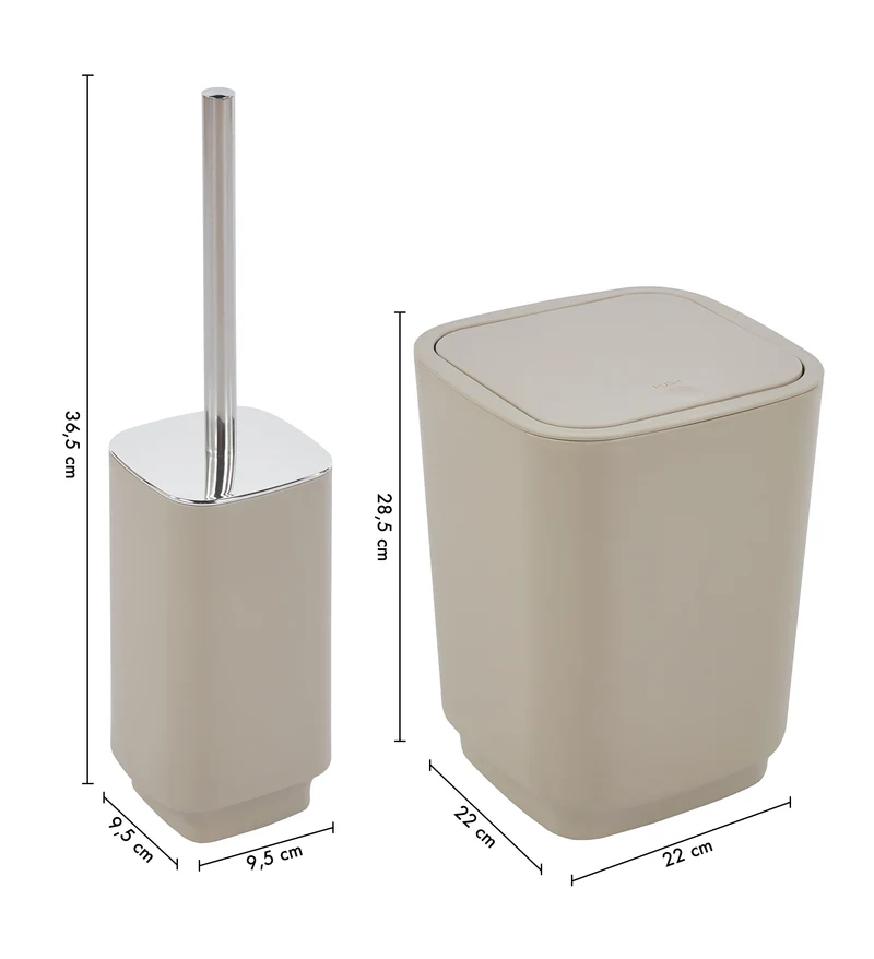Set Accessori Bagno 6 Pezzi Design Moderno in Plastica con Finitura Lucida Il Gruppone