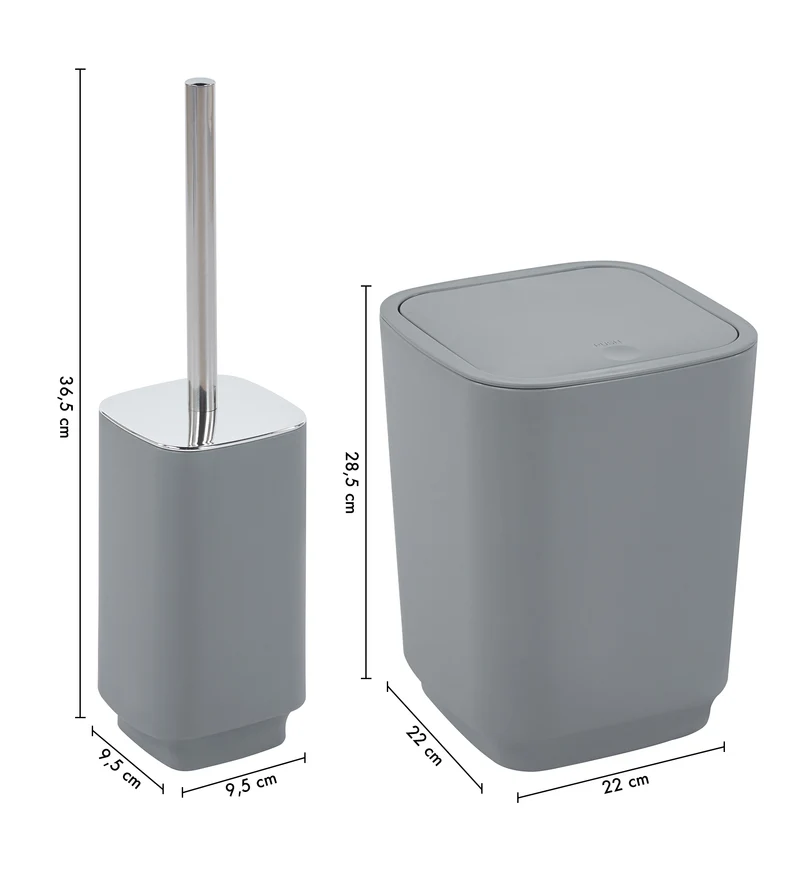 Set Accessori Bagno 6 Pezzi Design Moderno in Plastica con Finitura Lucida Il Gruppone