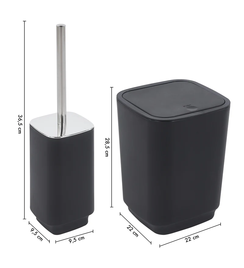 Set Accessori Bagno 6 Pezzi Design Moderno in Plastica con Finitura Lucida Il Gruppone