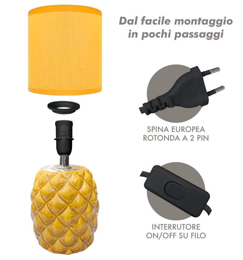 Lampada Moderna Da Comodino A Forma Di Ananas Certificata RoHS In Ceramica Il Gruppone