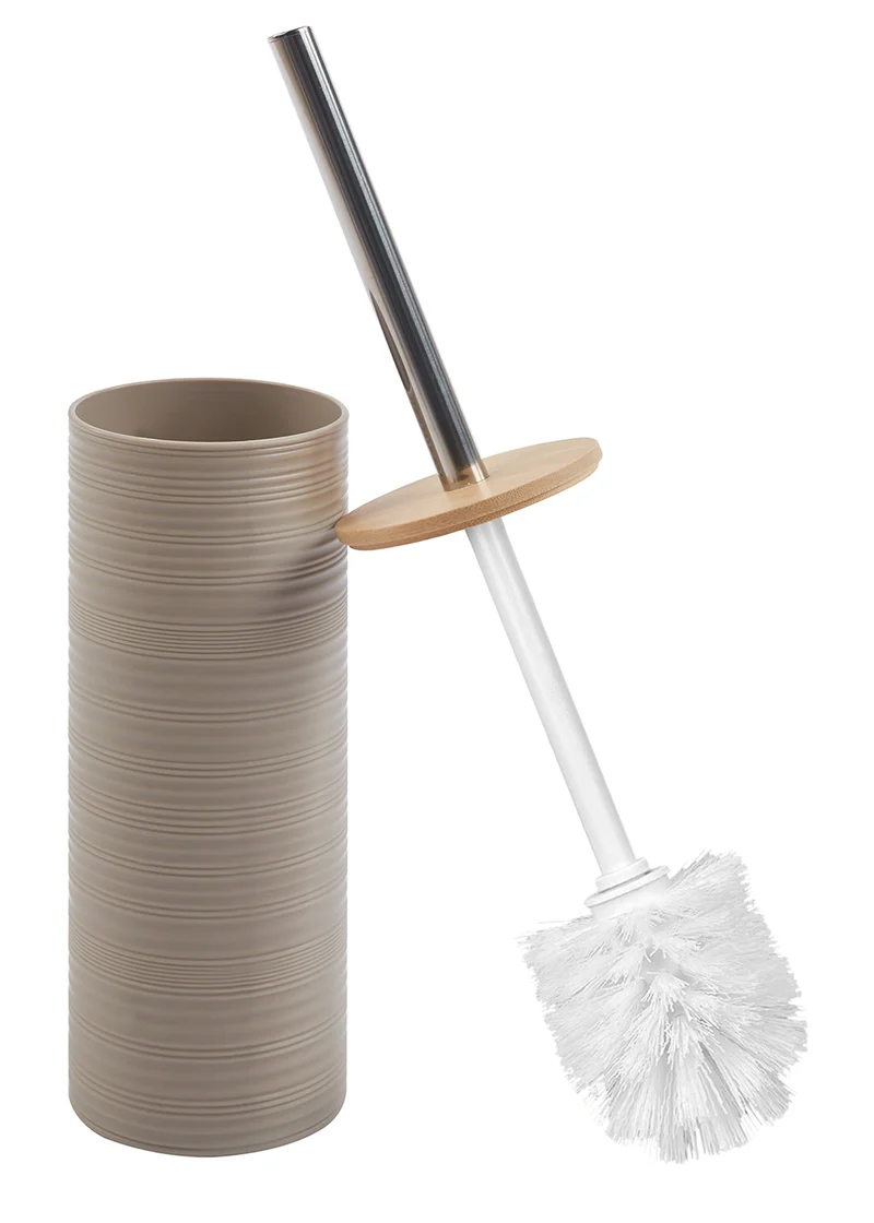 Set Accessori Bagno 6 Pezzi Design Moderno in Plastica e Bambù con Cestino e Dispenser Il Gruppone