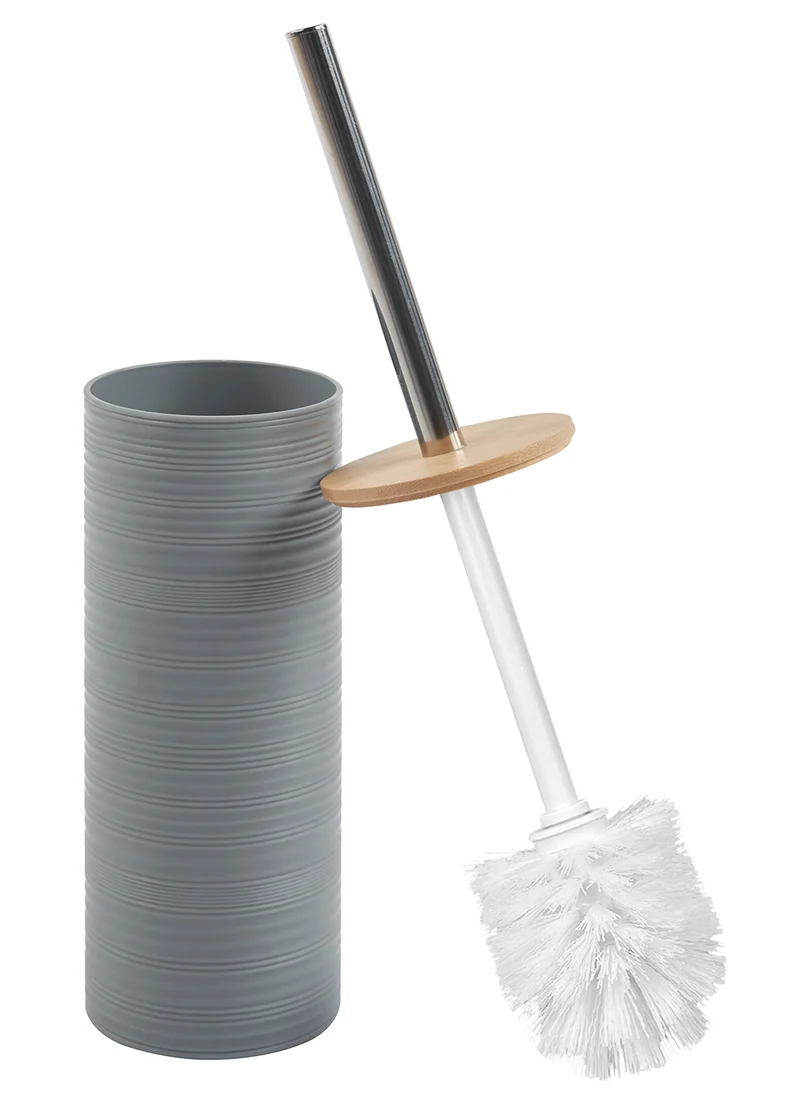 Set Accessori Bagno 6 Pezzi Design Moderno in Plastica e Bambù con Cestino e Dispenser Il Gruppone