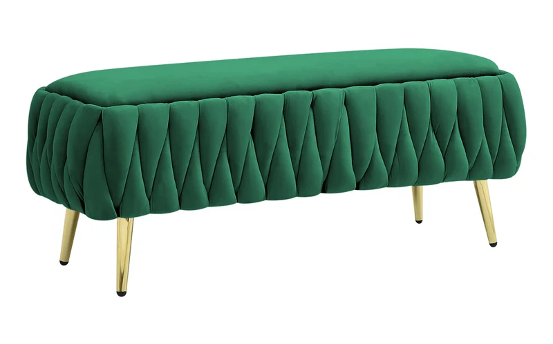 Panca Imbottita Divanetto In Velluto Contenitore Pouf Grande XXL Intrecciato Il Gruppone