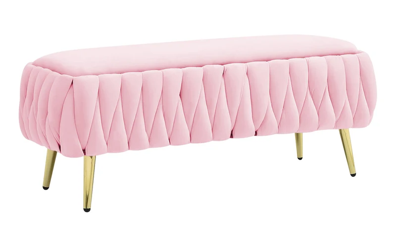 Panca Imbottita Divanetto In Velluto Contenitore Pouf Grande XXL Intrecciato Il Gruppone