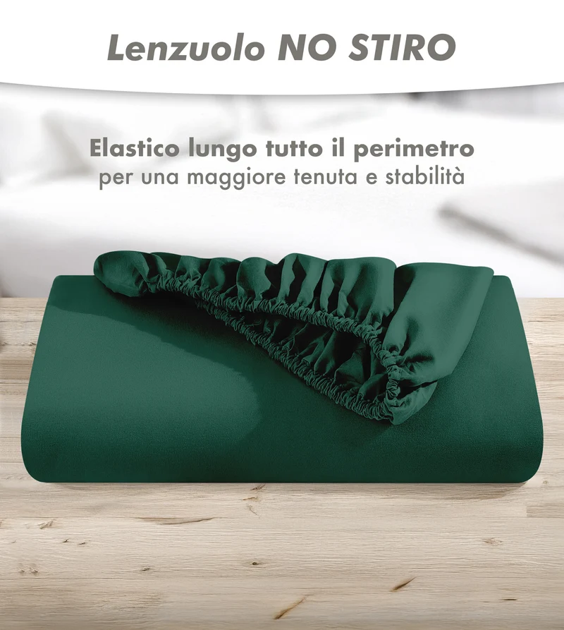 Lenzuolo Sotto No Stiro Tinta Unita Effetto Raso con Angoli Elasticizzati per Materassi fino a 27 cm Il Gruppone
