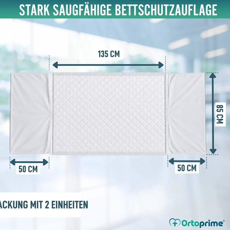 PACK 2 Superabsorbierende Bettauflagen 135 cm 4,65 Liter/m2