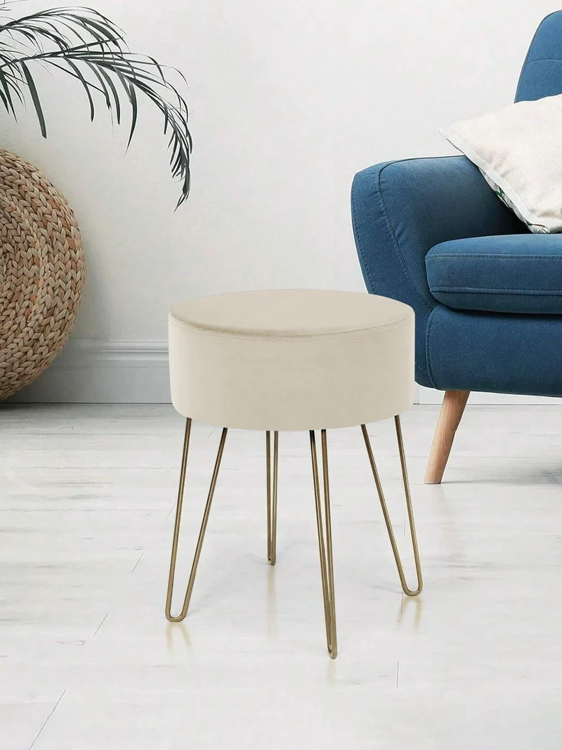 Pouf Poggiapiedi In Velluto Con Gambe Dorate Due Modelli Il Gruppone