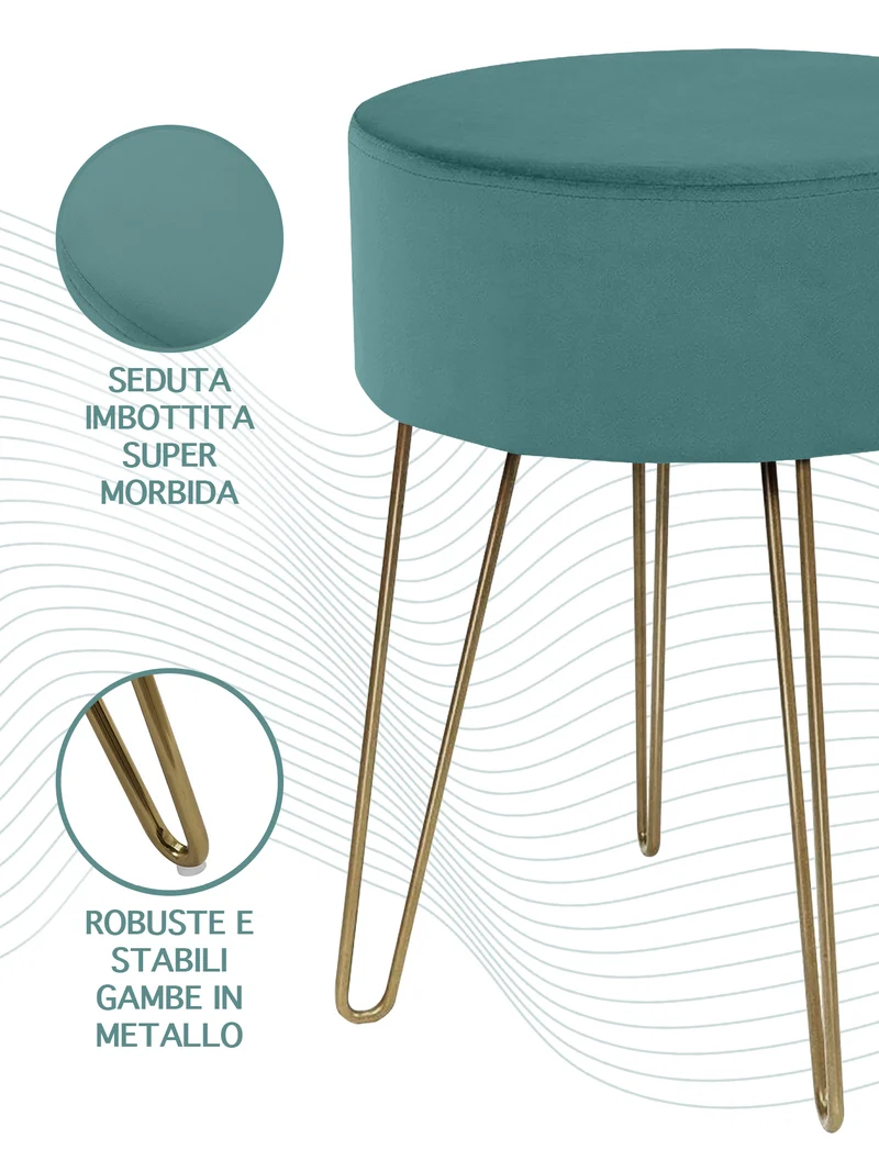 Pouf Poggiapiedi In Velluto Con Gambe Dorate Due Modelli Il Gruppone