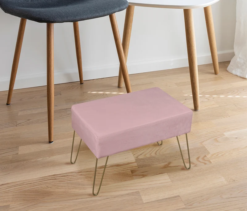 Pouf Poggiapiedi In Velluto Con Gambe Dorate Due Modelli Il Gruppone