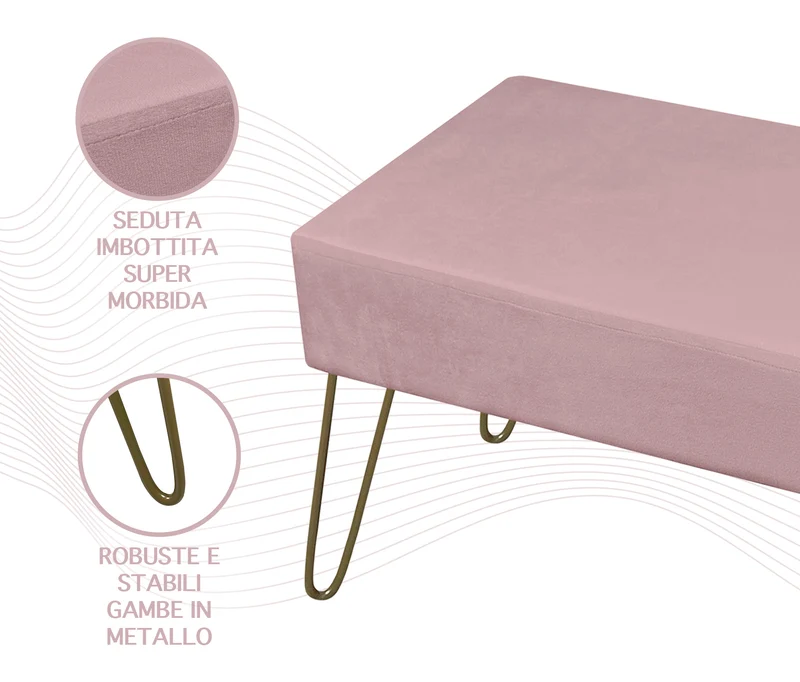 Pouf Poggiapiedi In Velluto Con Gambe Dorate Due Modelli Il Gruppone