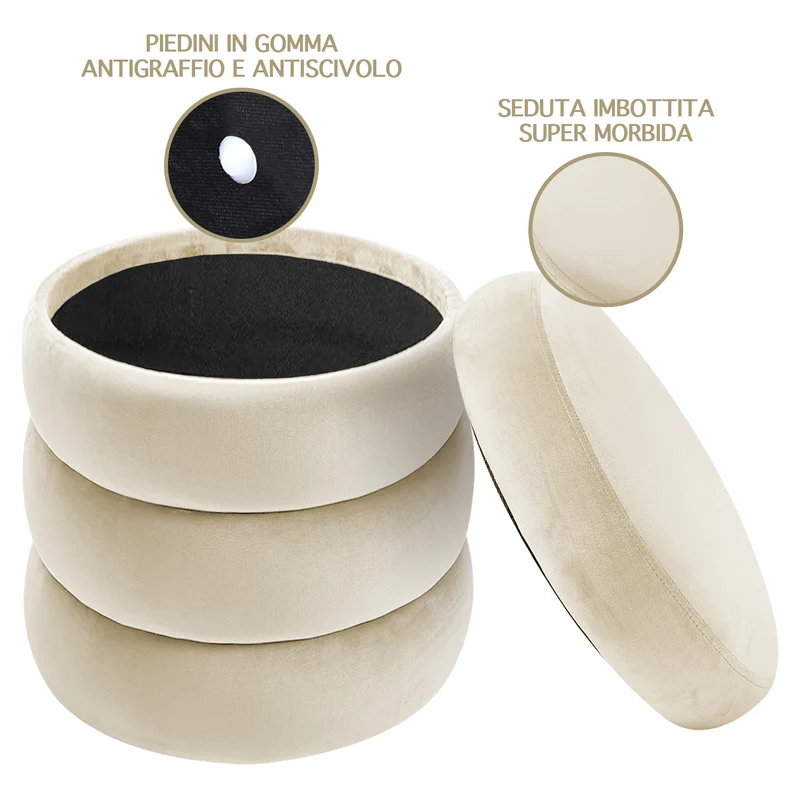 Pouf Poggiapiedi Design Moderno XL Con Contenitore il Gruppone