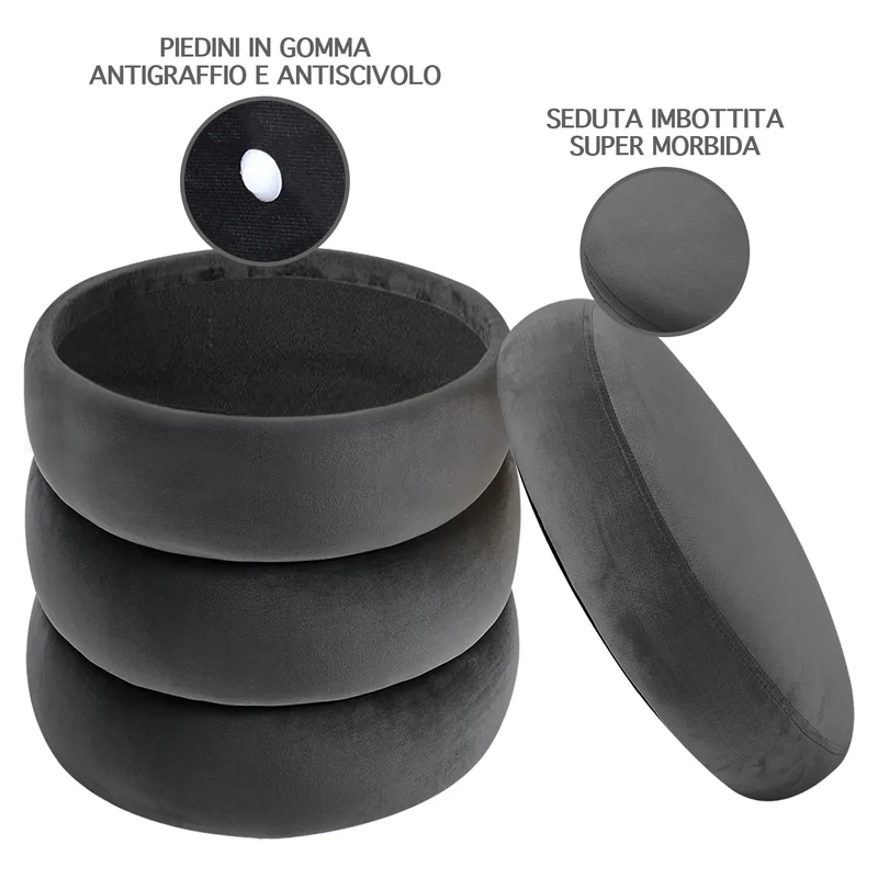 Pouf Poggiapiedi Design Moderno XL Con Contenitore il Gruppone