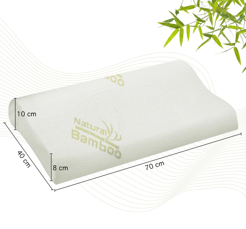 Cuscino Memory Foam Cervicale Ortopedico Doppia Onda Guanciale Memory Con Fodera Bambù Sfoderabile Lavabile Cuscino Letto Antiacaro Anallergico Supporto Per Il Collo Prodotto Italiano