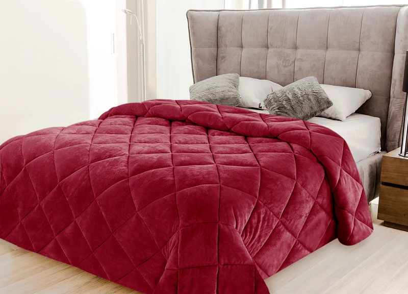 Trapunta Matrimoniale in Velluto Elegante Invernale Effetto Piuma 600 g/mq Made in Italy Il Gruppone