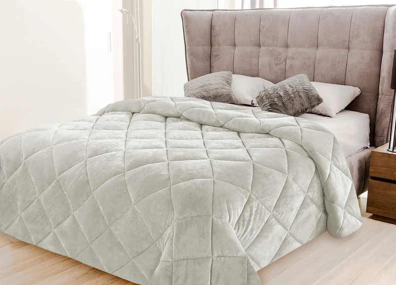 Trapunta Matrimoniale in Velluto Elegante Invernale Effetto Piuma 600 g/mq Made in Italy Il Gruppone