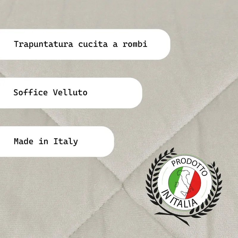 Trapunta Matrimoniale in Velluto Elegante Invernale Effetto Piuma 600 g/mq Made in Italy Il Gruppone