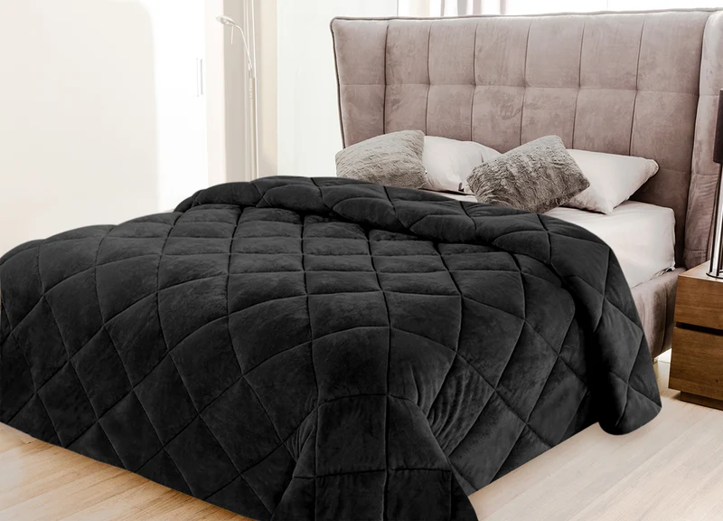 Trapunta Matrimoniale in Velluto Elegante Invernale Effetto Piuma 600 g/mq Made in Italy Il Gruppone