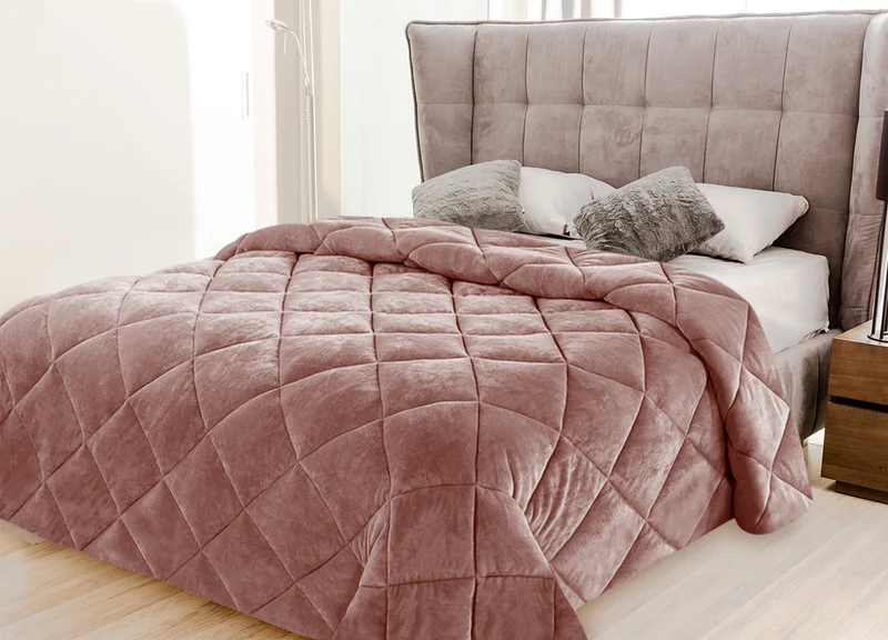Trapunta Matrimoniale in Velluto Elegante Invernale Effetto Piuma 600 g/mq Made in Italy Il Gruppone