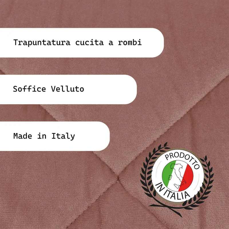 Trapunta Matrimoniale in Velluto Elegante Invernale Effetto Piuma 600 g/mq Made in Italy Il Gruppone