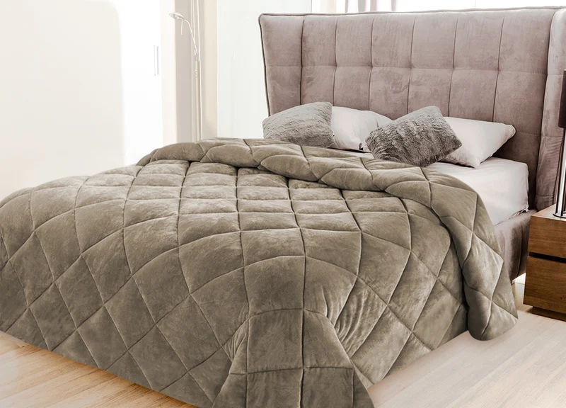 Trapunta Matrimoniale in Velluto Elegante Invernale Effetto Piuma 600 g/mq Made in Italy Il Gruppone