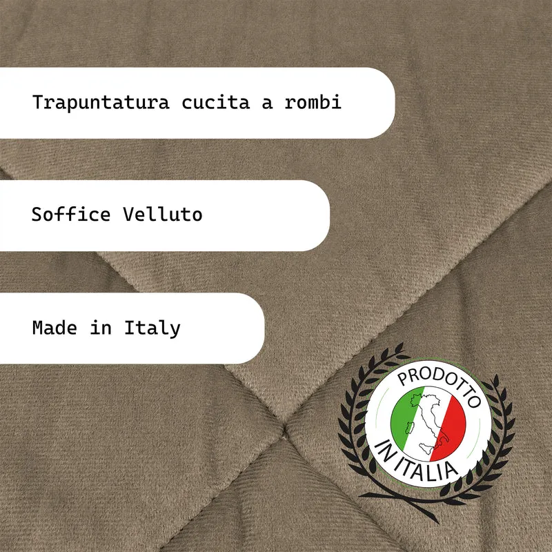 Trapunta Matrimoniale in Velluto Elegante Invernale Effetto Piuma 600 g/mq Made in Italy Il Gruppone