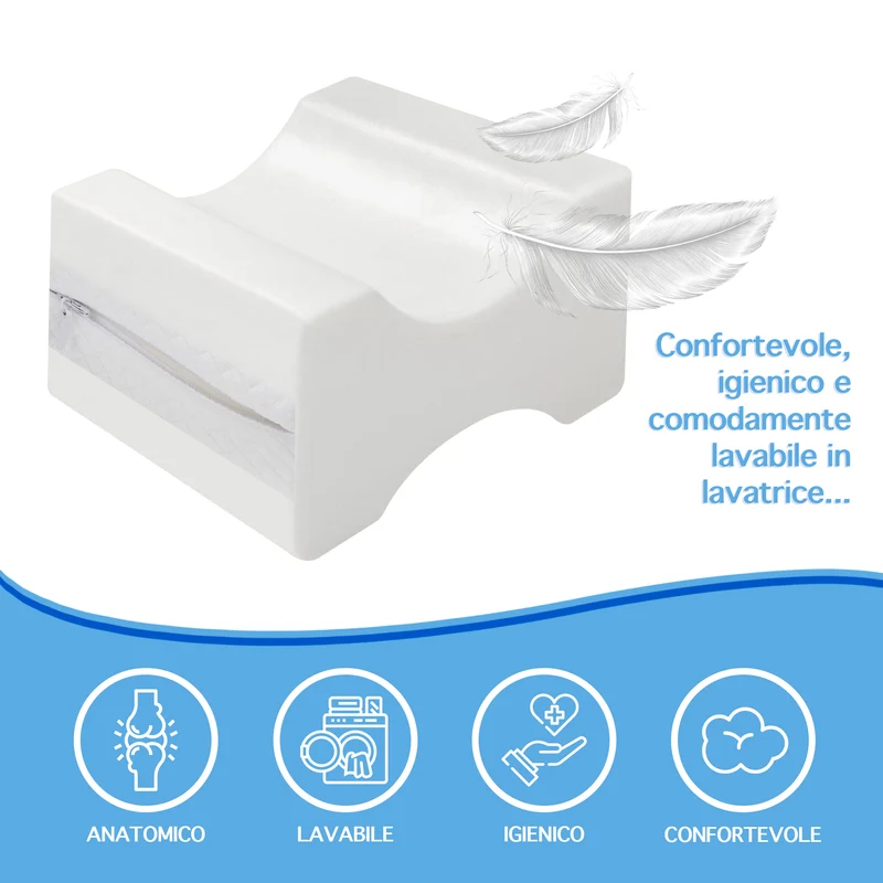 Cuscino Gambe Ergonomico in Memory Foam per Ginocchia Certificato Oeko-Tex Il Gruppone