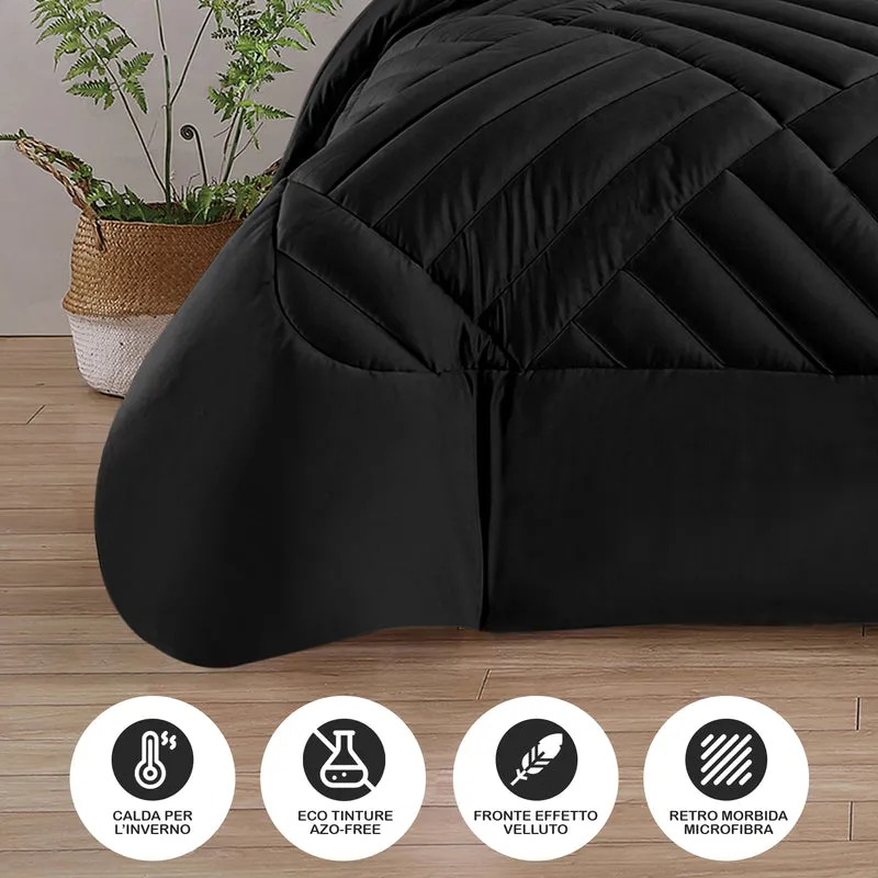 Trapunta Matrimoniale in Velluto Elegante Invernale Effetto Piuma 580 g/mq Duck Friendly Il Gruppone