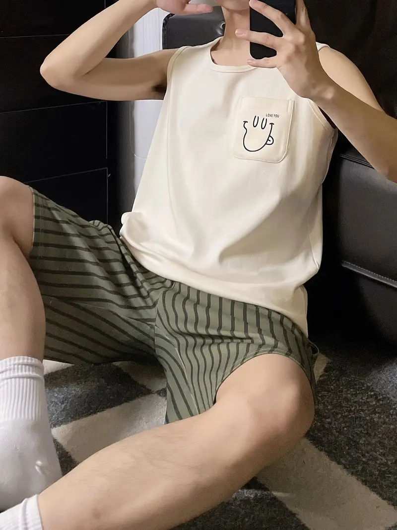 Robert - Pyjama-Set mit Cartoon-Print für Herren