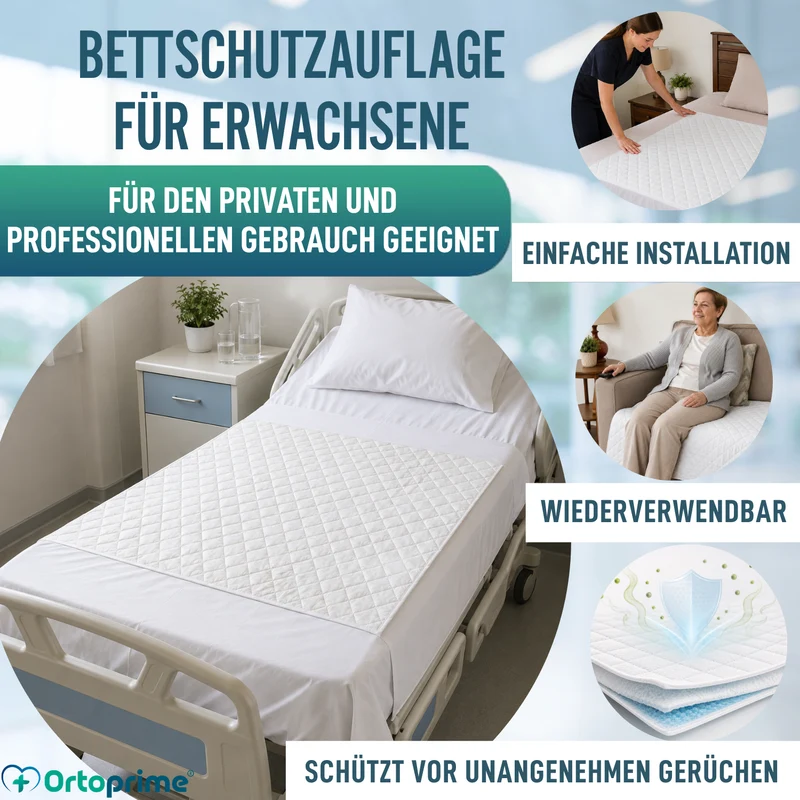 Waschbare Umweltfreundliche Saugfähige Matratzenauflage 90cm 3,15 Liter/m2