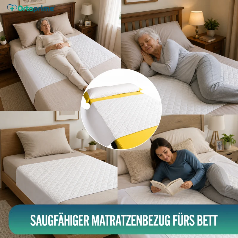 Waschbare Umweltfreundliche Saugfähige Matratzenauflage 90cm 3,15 Liter/m2