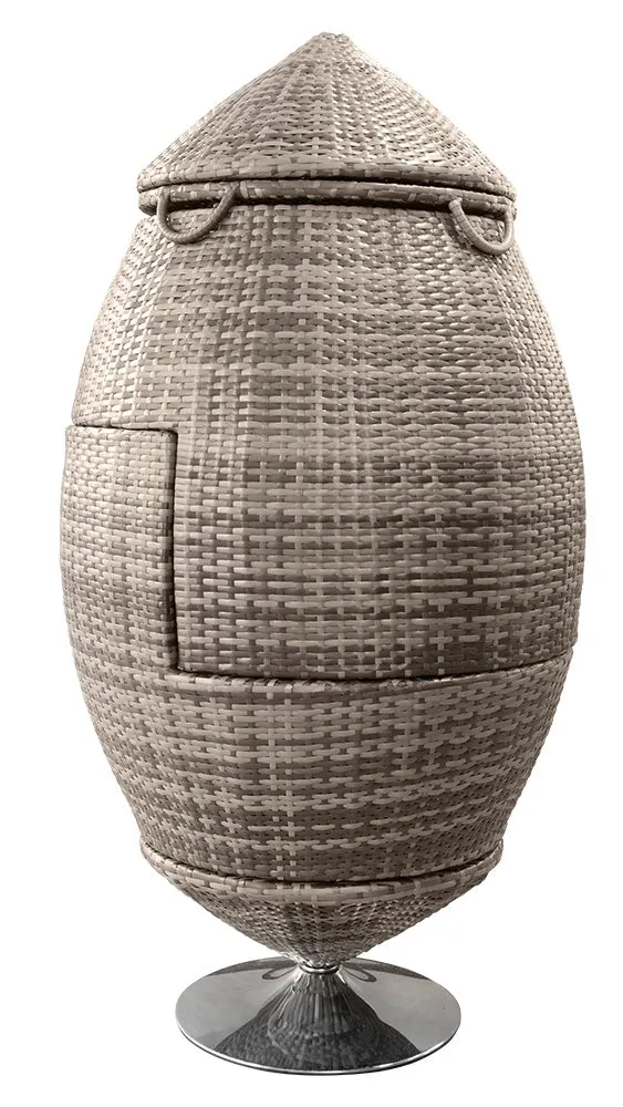 Lounge - Gartenmöbelset 9tlg - Sessel Hocker Tisch Tablett - Farbe dark-sand mit Schutzhülle wetterfest