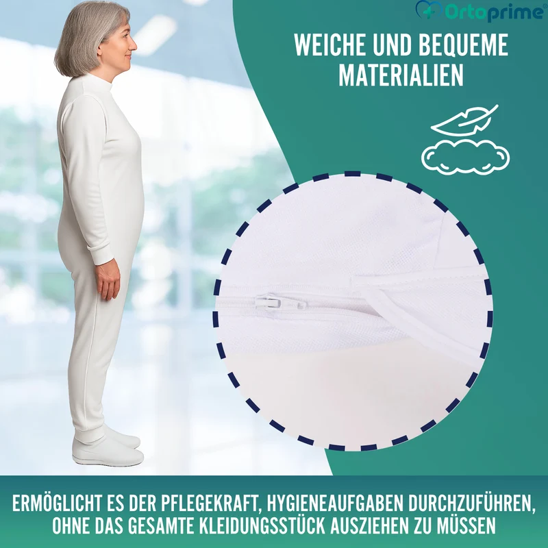 Anti-Windel-Pyjama mit Reißverschluss | Lange Ärmel