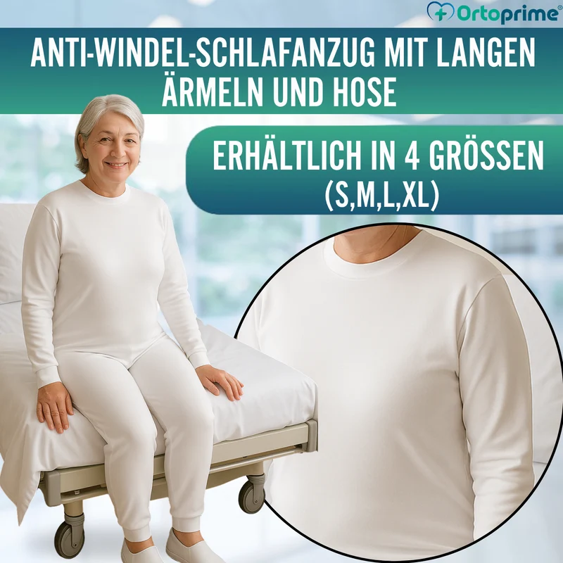 Anti-Windel-Pyjama mit Reißverschluss | Lange Ärmel