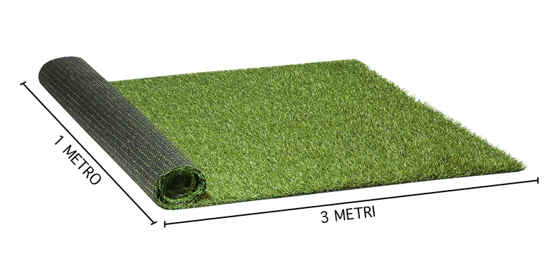 Passatoia in Erba Sintetica 20 mm Bicolore Drenante Resistente UV per Balcone e Terrazzo Il Gruppone