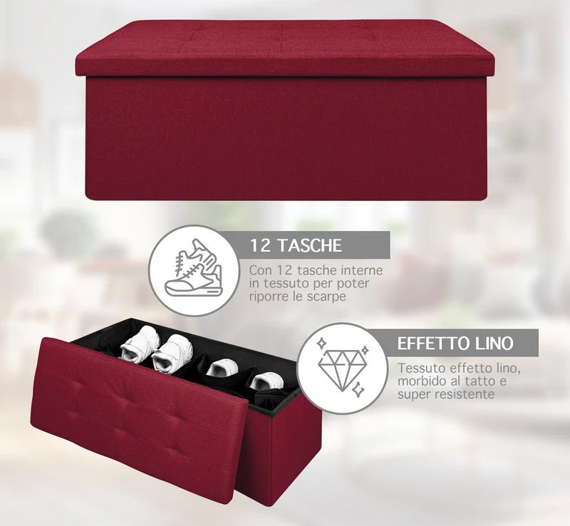Pouf Contenitore Cassapanca Con Scarpiera Interna Il Gruppone