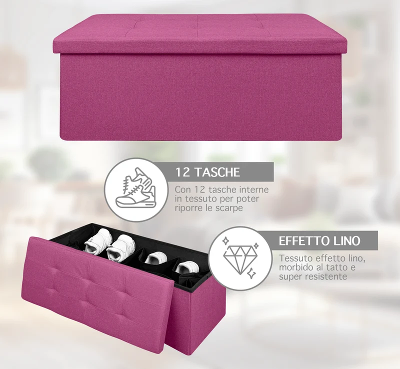 Pouf Contenitore Cassapanca Con Scarpiera Interna Il Gruppone